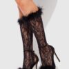 Feathered Floral Fishnet Socks