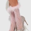 Feathered Floral Fishnet Socks