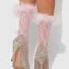 Feathered Floral Fishnet Socks