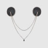 Ziggy Rhinestone & Leather-Like Draped Pasties