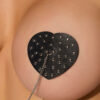 Studded & Chain Draped Leather-Like Heart Pasties