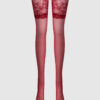 Thigh High Sheer Stayups With Tall Lace Band