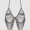 Ziggy Rhinestone Fringe Triangle Bra