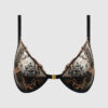 Delfina Embroidered Push Up Half Cup Bra With Front Clasp
