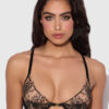 Delfina Embroidered Push Up Half Cup Bra With Front Clasp
