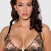 Delfina Embroidered Push Up Half Cup Bra With Front Clasp