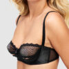 Alexie Mesh & Satin Open Cup Bra