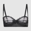 Alexie Mesh & Satin Open Cup Bra