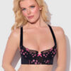 Harlow Embroidered Mesh Push Up Longline Demi Bra