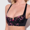 Harlow Embroidered Mesh Push Up Longline Demi Bra