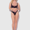 Harlow Embroidered Mesh Push Up Longline Demi Bra