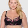 Harlow Embroidered Mesh Push Up Longline Demi Bra