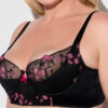 Harlow Embroidered Mesh Push Up Longline Demi Bra