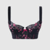 Harlow Embroidered Mesh Push Up Longline Demi Bra