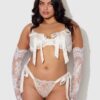 Melrose Satin Bow Tie Up Open Cup Bra