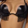 Rising Star Plunge Push Up Bra in Hendrix Faux Leather