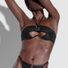 Raven Open Cup Halter Bra