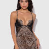 Rising Star Plunge Push Up Babydoll in Liquid Satin & Lace