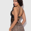 Rising Star Plunge Push Up Babydoll in Liquid Satin & Lace