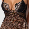 Rising Star Plunge Push Up Babydoll in Liquid Satin & Lace