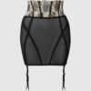 Delfina Embroidered Backless Half Skirt With Garters