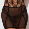 Delfina Embroidered Backless Half Skirt With Garters