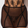 Delfina Embroidered Backless Half Skirt With Garters