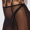 Delfina Embroidered Backless Half Skirt With Garters