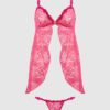 Pia Lace Flyaway Front Babydoll With Front Clasp
