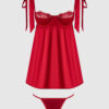 Melrose Satin & Embroidered Lace Underwire Babydoll Set