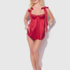 Melrose Satin & Embroidered Lace Underwire Babydoll Set