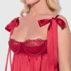 Melrose Satin & Embroidered Lace Underwire Babydoll Set