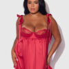 Melrose Satin & Embroidered Lace Underwire Babydoll Set