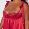 Melrose Satin & Embroidered Lace Underwire Babydoll Set