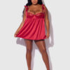 Melrose Satin & Embroidered Lace Underwire Babydoll Set