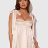 Melrose Satin & Embroidered Lace Underwire Babydoll Set