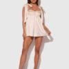 Melrose Satin & Embroidered Lace Underwire Babydoll Set