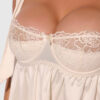 Melrose Satin & Embroidered Lace Underwire Babydoll Set