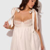 Melrose Satin & Embroidered Lace Underwire Babydoll Set