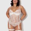 Rosalind Satin & Lace Underwire Lace Cup Corset