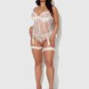 Rosalind Satin & Lace Underwire Lace Cup Corset