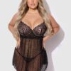 Elizabeth Lace & Rhinestone Push Up Babydoll & G-String 20 Elizabeth Lace & Rhinestone Push Up Babydoll & G-String