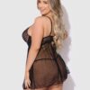 Elizabeth Lace & Rhinestone Push Up Babydoll & G-String 21 Elizabeth Lace & Rhinestone Push Up Babydoll & G-String