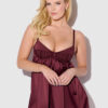 Petra Satin & Mesh Unlined Corset Cup Babydoll