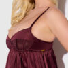 Petra Satin & Mesh Unlined Corset Cup Babydoll