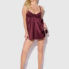 Petra Satin & Mesh Unlined Corset Cup Babydoll