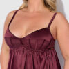 Petra Satin & Mesh Unlined Corset Cup Babydoll