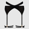 Medusa Snake Velvet Burnout Wrap Garter Belt With Thigh Garters