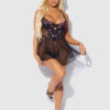 Harlow Embroidered Mesh & Elastic Longline Babydoll