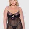 Harlow Embroidered Mesh & Elastic Longline Babydoll